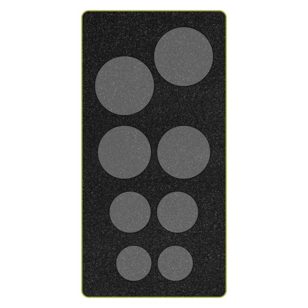 GO! Circle - 1 1/2", 1 3/4", 2 1/4", 2 1/2" (AQ55155) - die board shown with Two Tone Foam