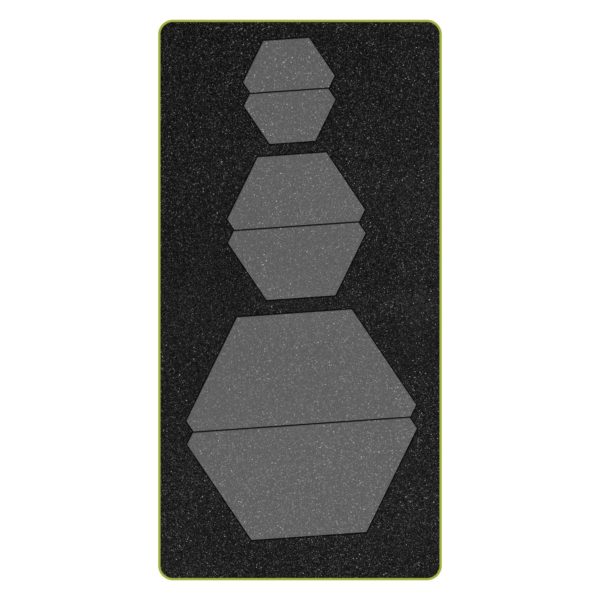 GO! Half Hexagon-1", 1 1/2", 2 1/2" Sides (3/4", 1 1/4", 2 1/4" Finished)-1810