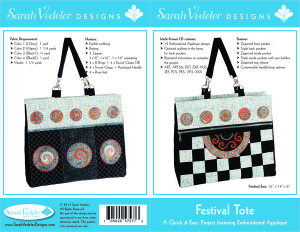 Festival Tote Embroidery Designs CD by Sarah Vedeler-0