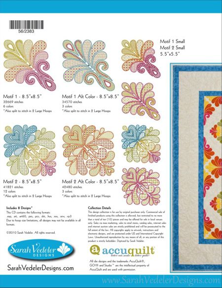 Heather Feather Embroidery Designs CD For GO! By Sarah Vedeler-2917