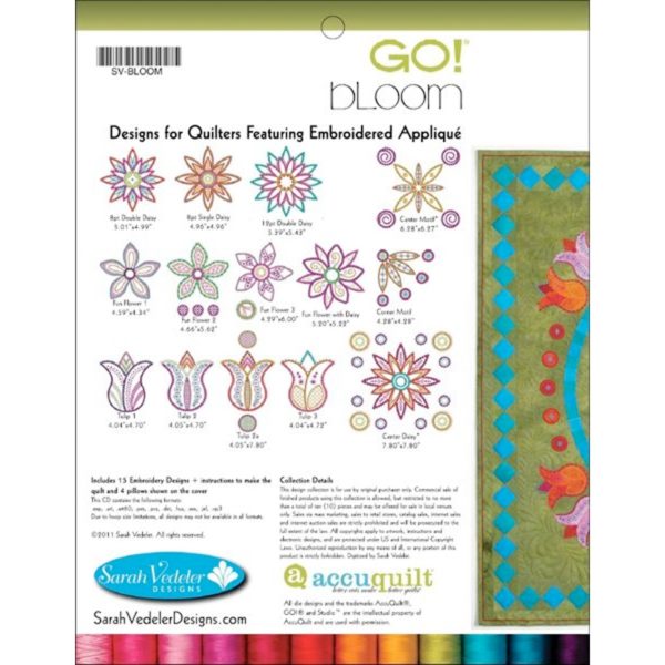 Bloom Embroidery Designs CD for GO! By Sarah Vedeler-2923