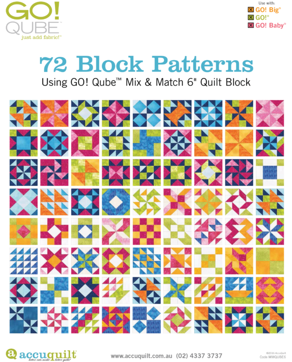 GO! Qube 6" Block 72 Block Patterns Booklet