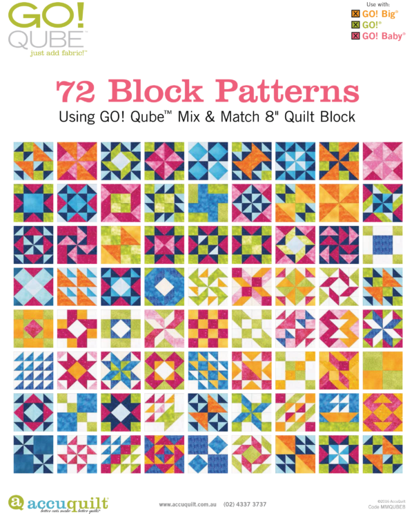 GO! Qube 8" Block 72 Block Patterns Booklet