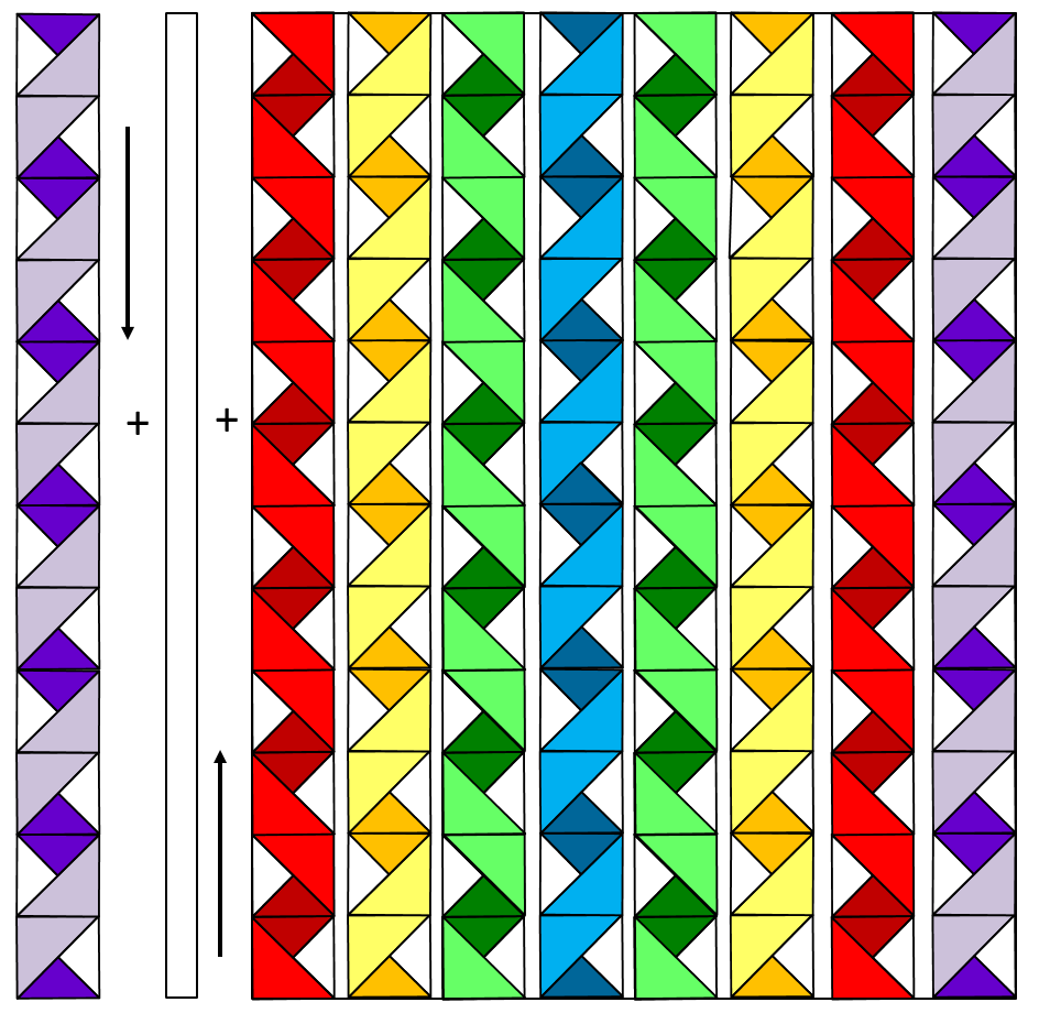 Diagram 10 - Rainbow Ribbons Quilt