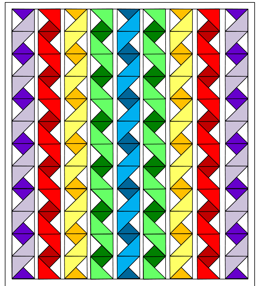 Diagram 11 Rainbow Ribbons Quilt 