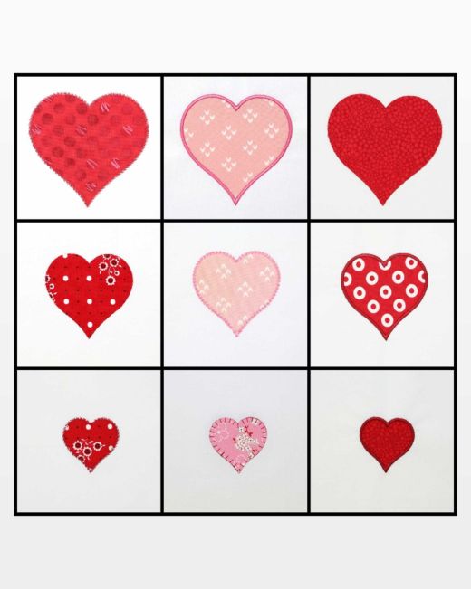 GO! Heart-2, 3, 4 Embroidery Designs - AccuQuilt