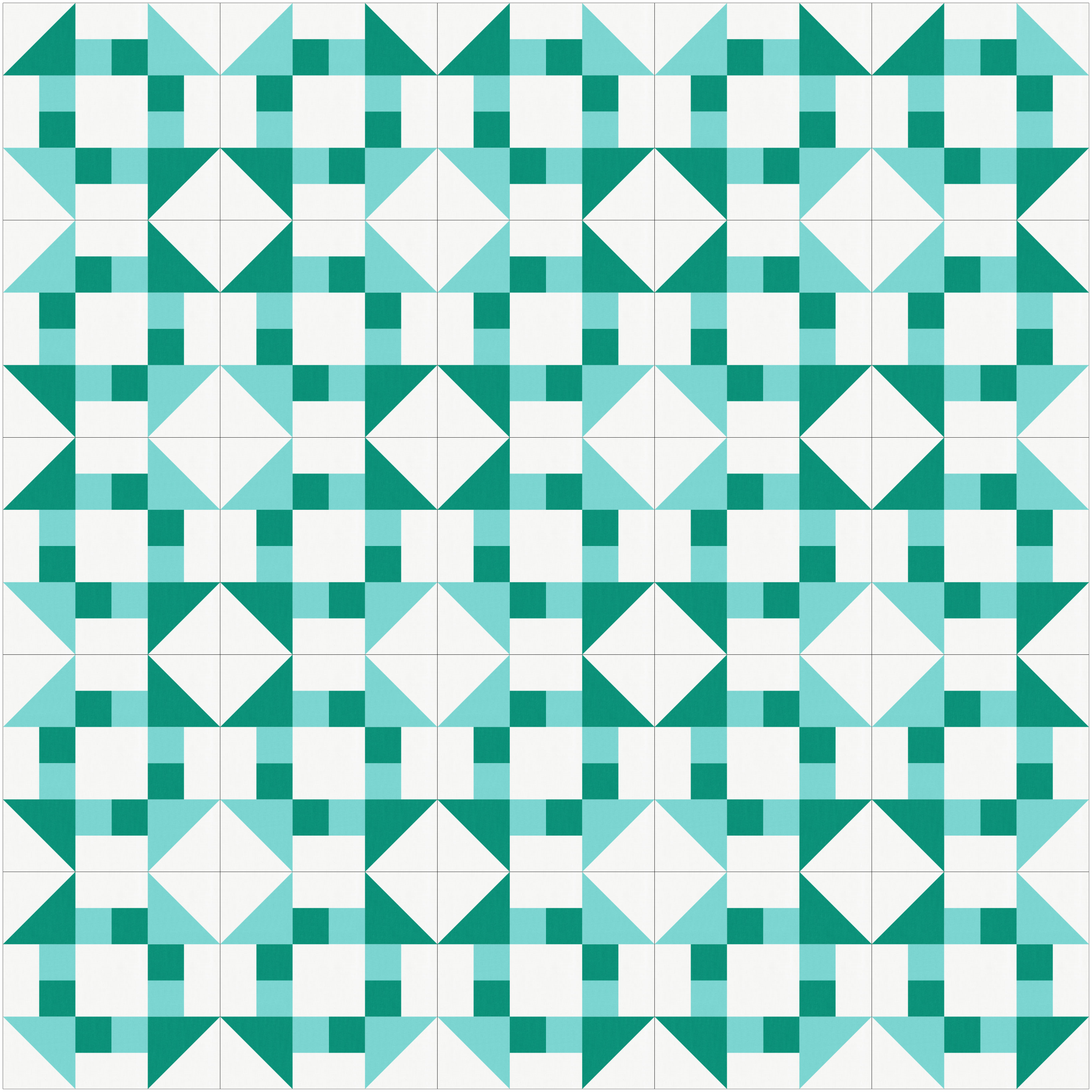 Scrappy Churn Dash quilt grid alternate layout