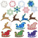 Sleigh and Snowflakes group
