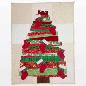 go! scrappy, strippy, stocking tree wall hanging pattern