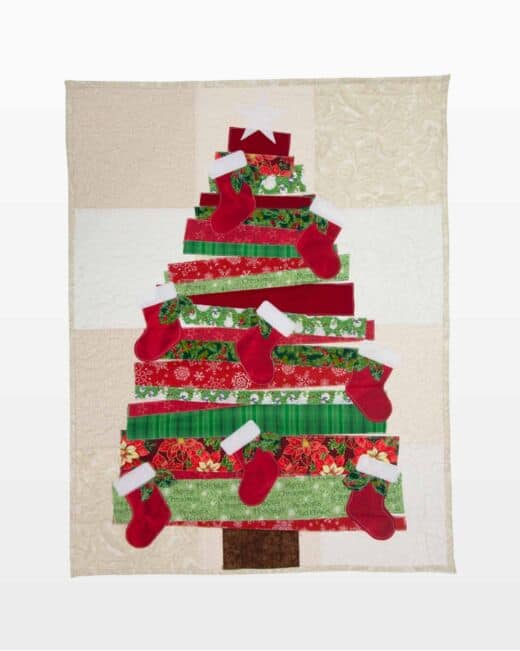 GO! Scrappy, Strippy, Stocking Tree Wall Hanging Pattern - AccuQuilt