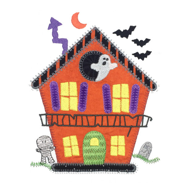 go! haunted birdhouse embroidery pattern by v stitch designs