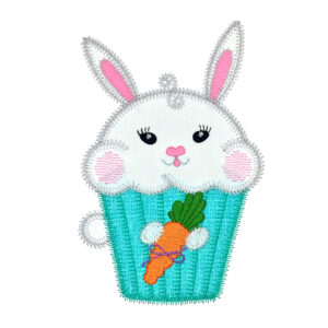 go! bunny cupcake embroidery pattern by v stitch designs