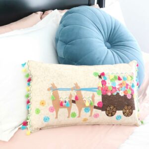 go! llama flower cart pillow pattern