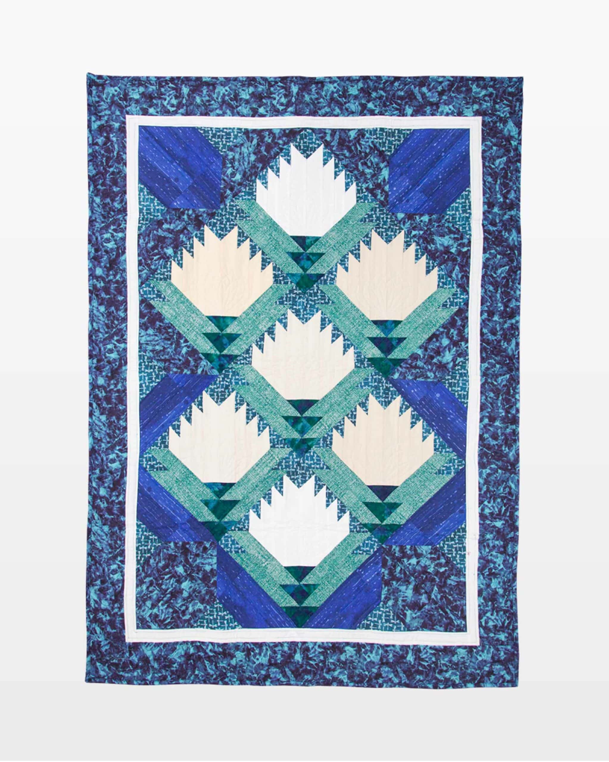 go! lotus garden throw quilt pattern