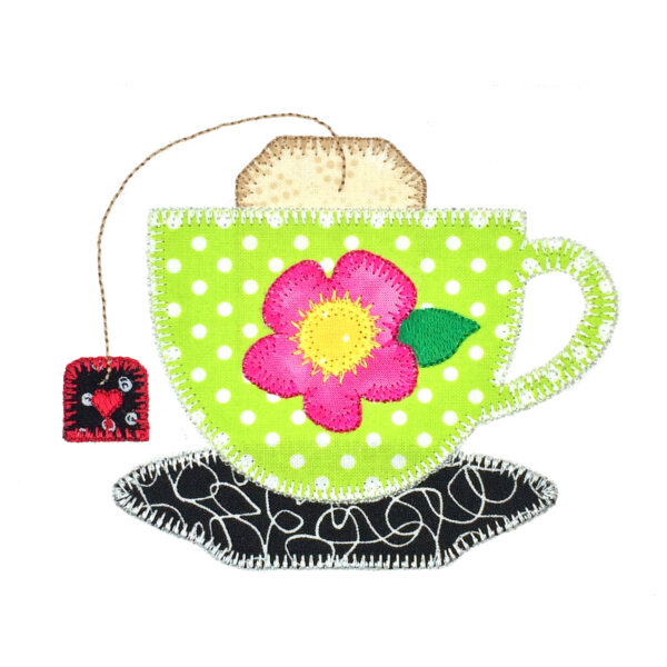 go! tea set embroidery pattern by v stitch designs