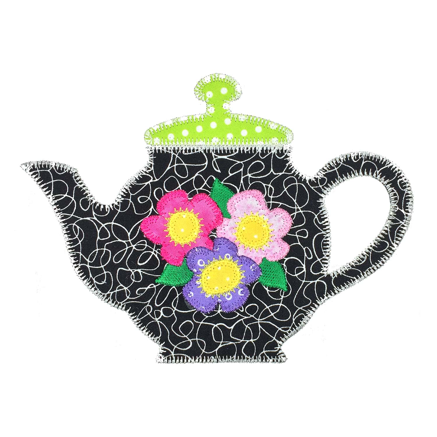 go! tea set embroidery pattern by v stitch designs