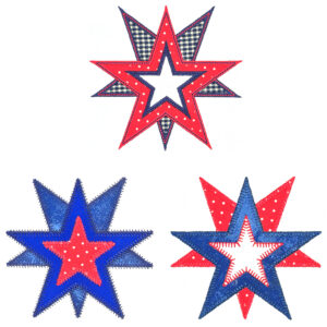 go! triple stars embroidery pattern by v stitch designs