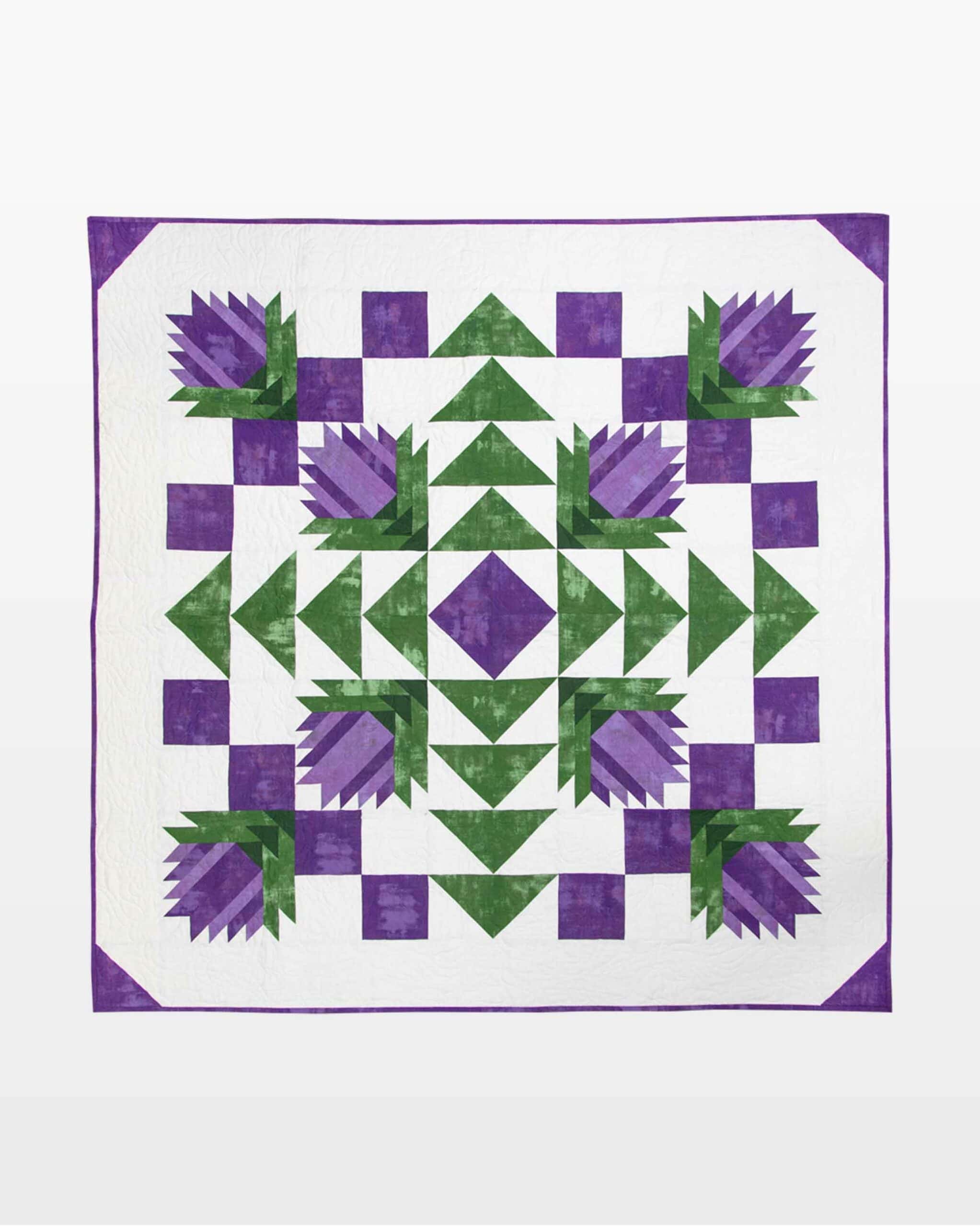 go! lovely lotus throw quilt pattern