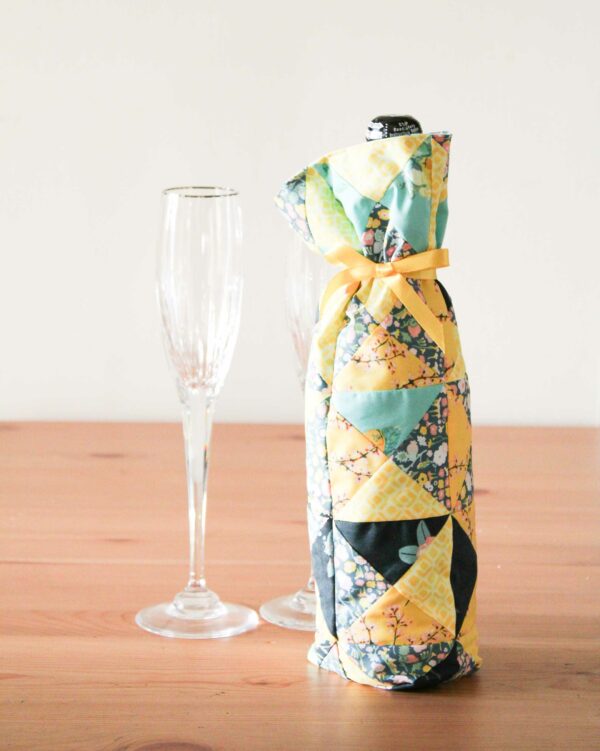 go! patchwork champagne bottle bag by carolina moore pattern