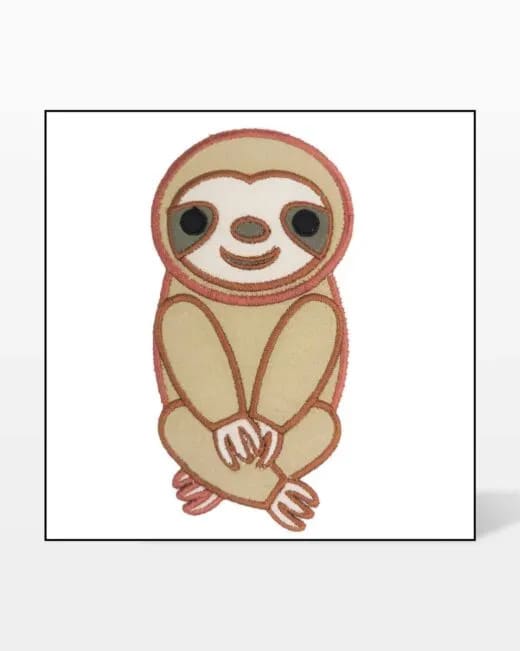 go! sloth embroidery designs