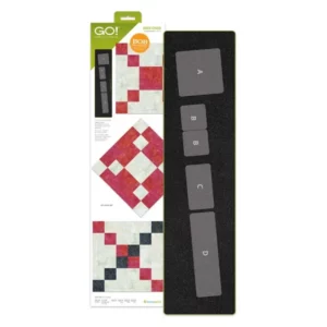 Quilting die set for crafting with vibrant fabric patterns and templates.